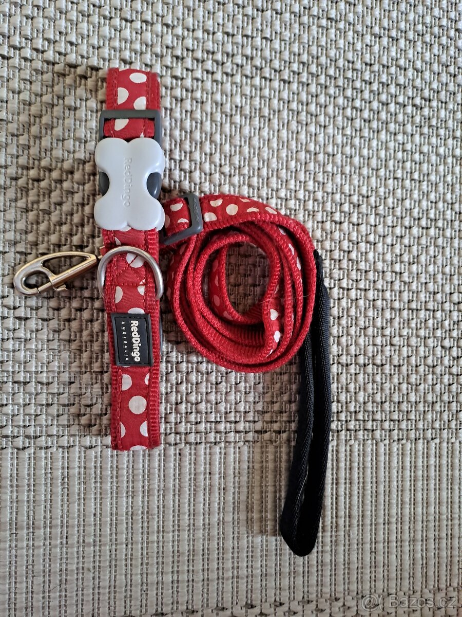 2x Obojek a vodítko Red Dingo - 2