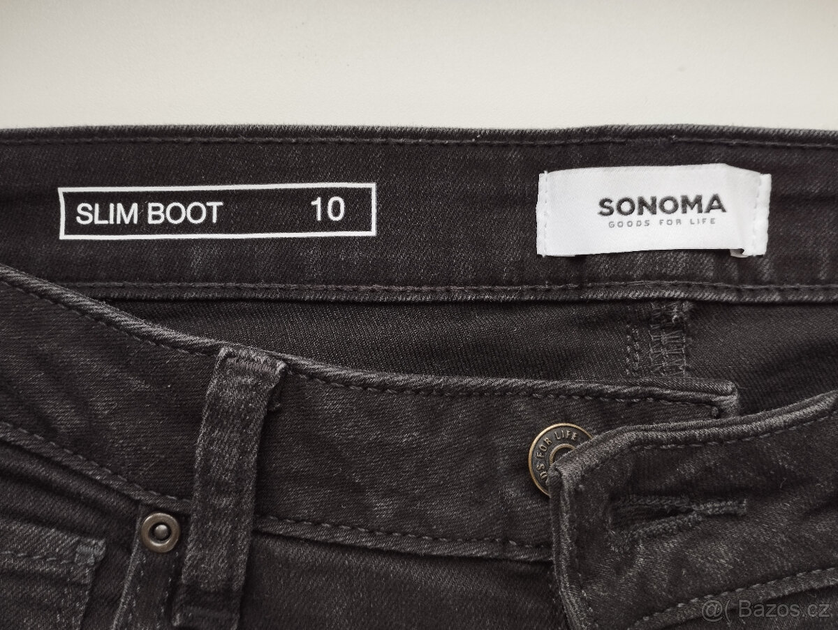 dámské černé džíny Slim boot - 2