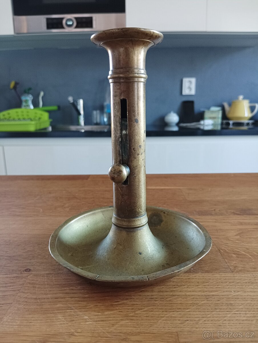 MOSAZNÝ EMPÍROVÝ SVÍCEN BIEDERMEIER 19. STOLETÍ Z FRANCIE - 2