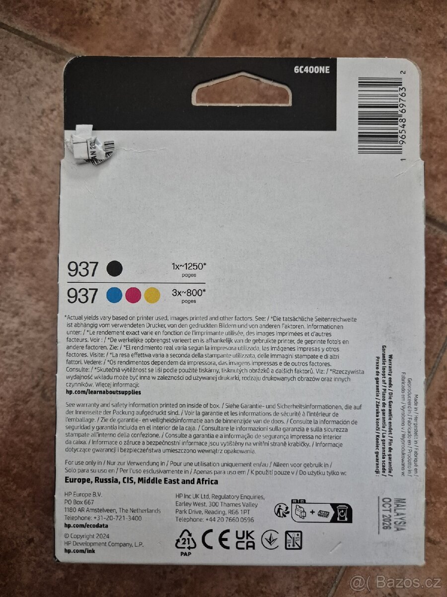 Náplně do tiskárny / HP 937 originální inkoustová kazeta - 2