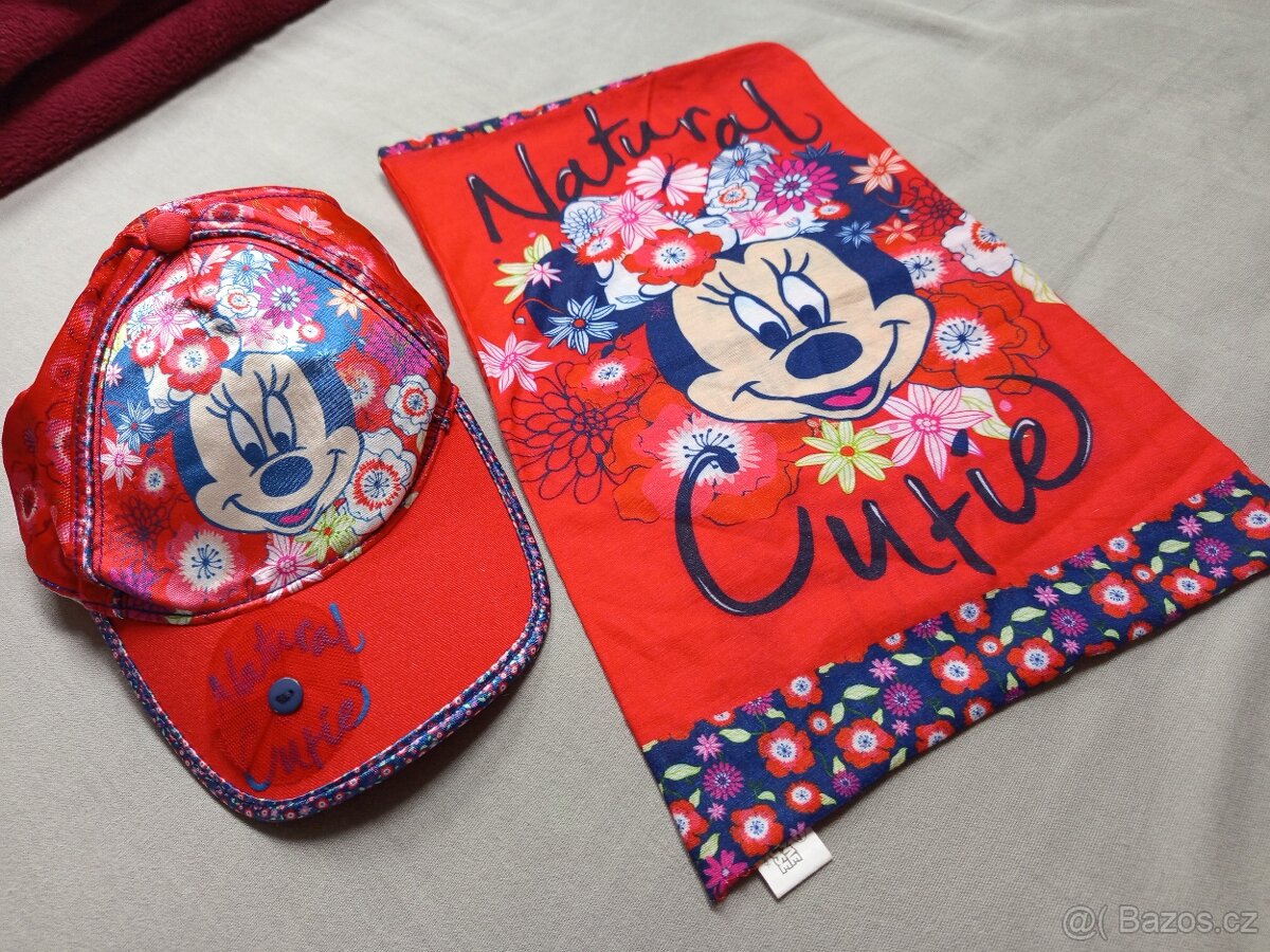 Minnie mouse, komplet kšiltovka+ nákrčník - 2