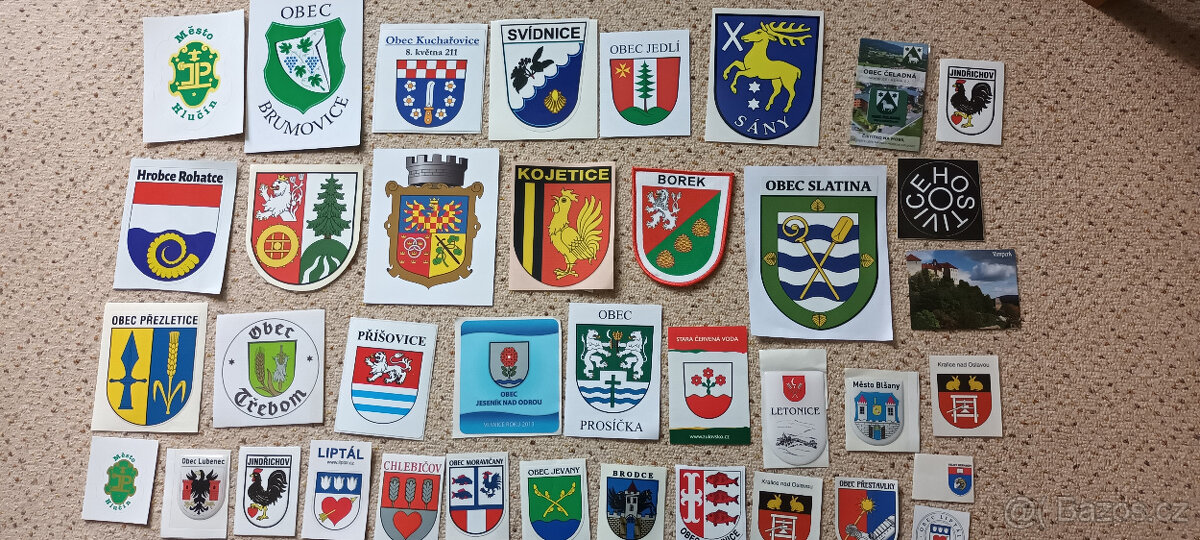 samolepky ERBY - konvolut + placky - 2