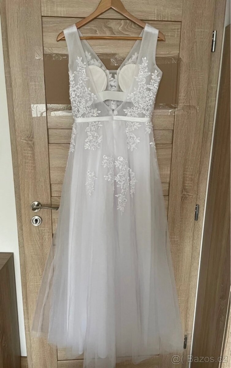 Boho svatební šaty s krajkou - 2