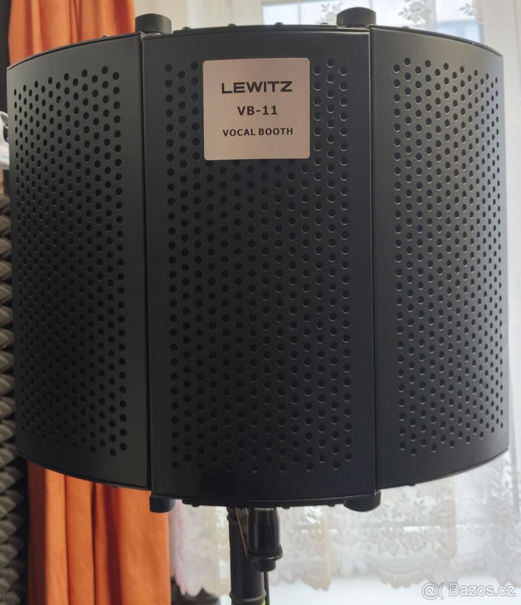 Akustický paravan pro nahrávání + Pop filter + držák - 2