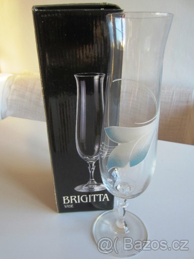 Crystal Bohemia Czechoslovakia vysoka sklenice na sampanske - 2