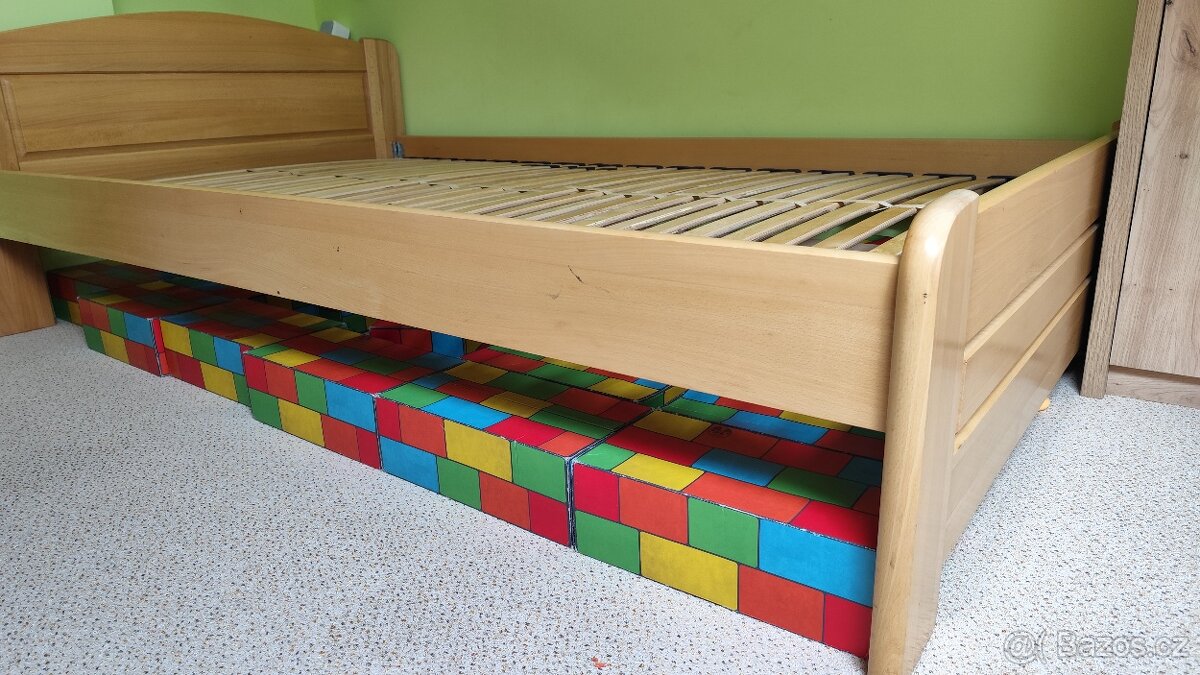 Prodlouzena drevena postel s rostem 120210cm - 2
