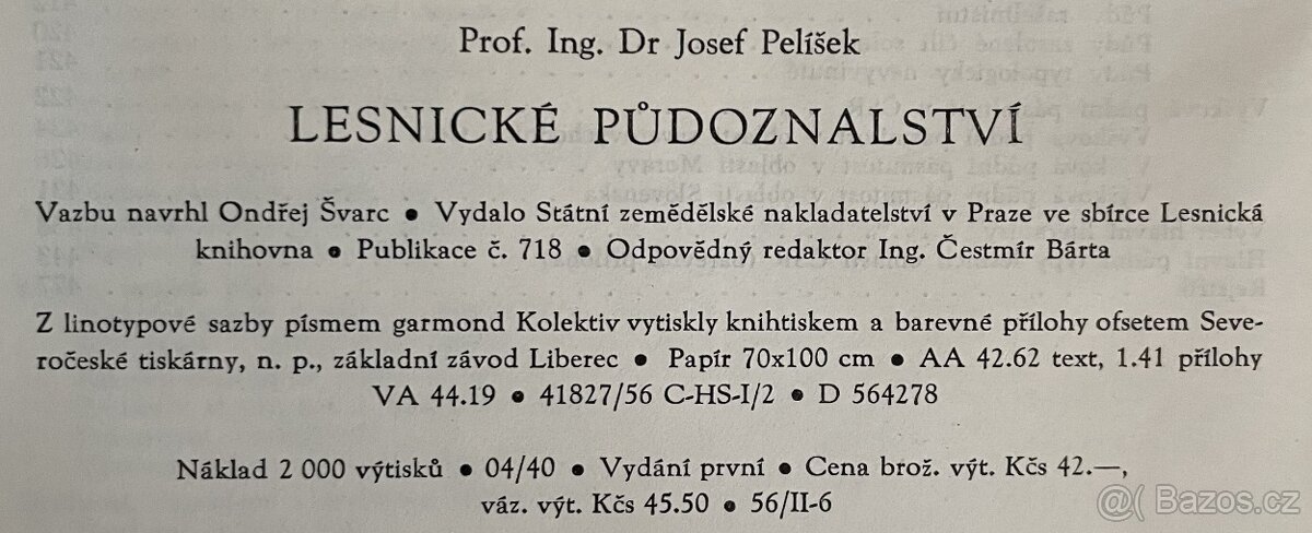Lesnické půdoznalství - Josef Pelíšek - 2
