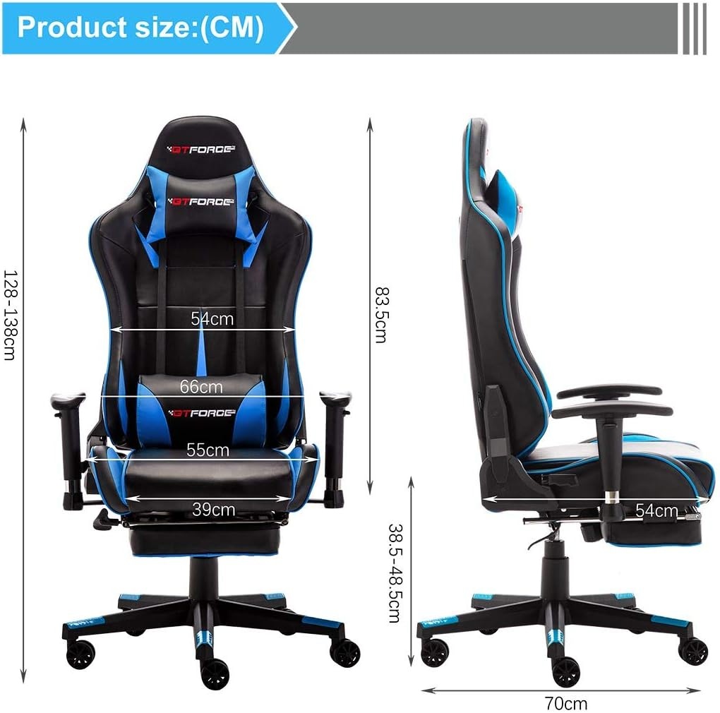 Herní židle GTforce formula RX leather blue - 2