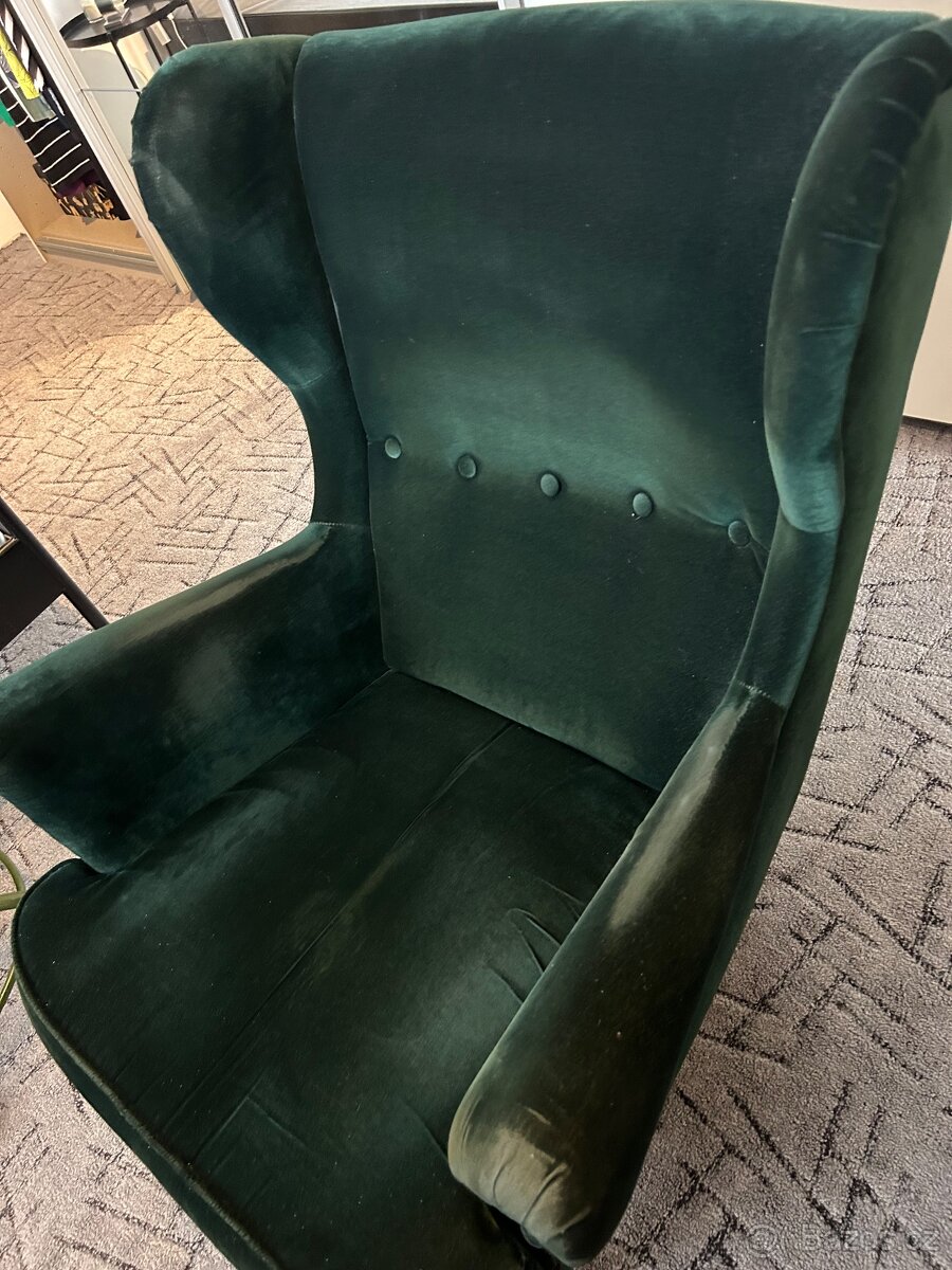 Křeslo ikea Strandmon a podnožka - 2