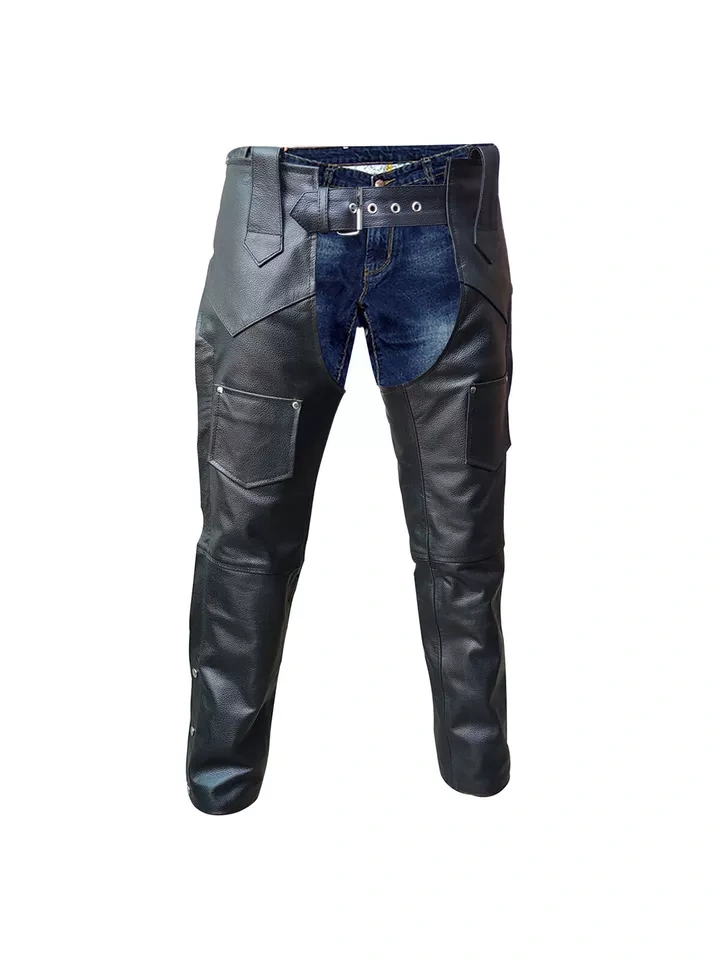 Moto Pánske Kožené Chapsy - 2