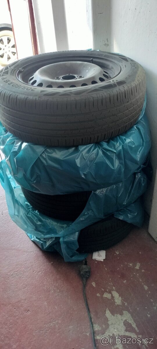 Letní sada 5x108 Continental 205/60 R16, zánovní - 2