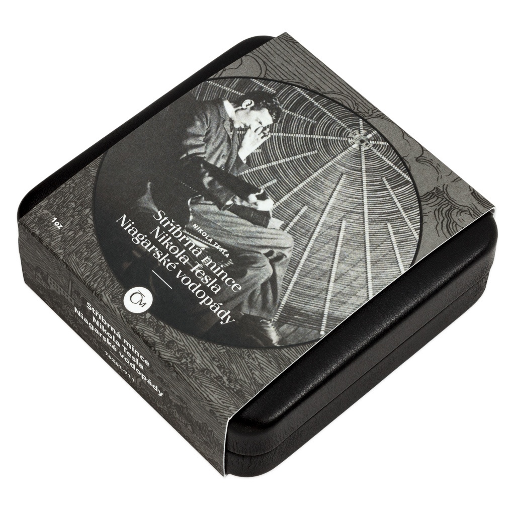 Stříbrná mince Nikola Tesla - Niagarské vodopády proof - 2
