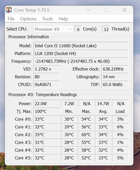 CPU Intel Core i5-11600 - 2