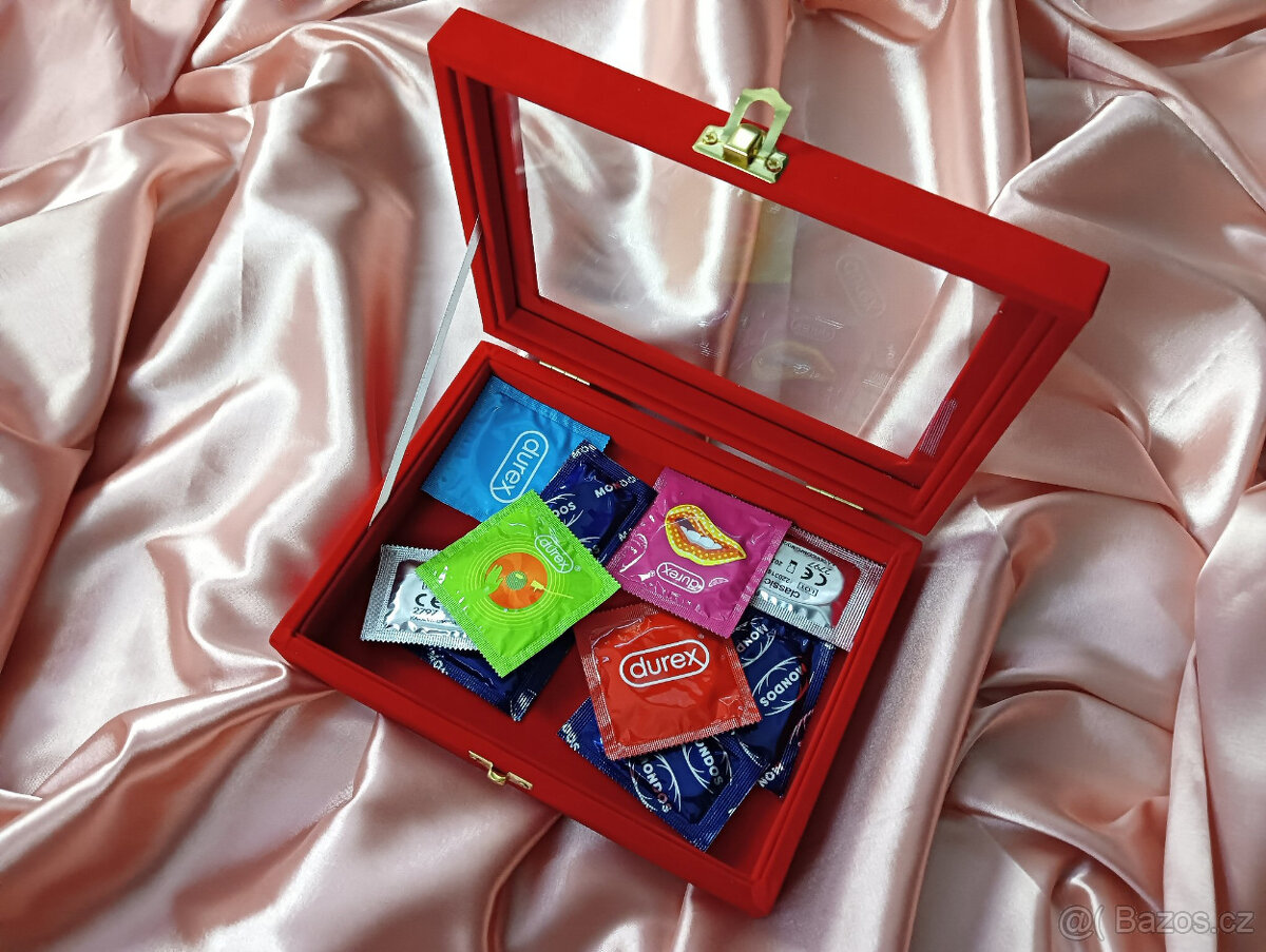 ♥️Šprckovnice na prezervativy box krabička, sametová nová ♥️ - 2
