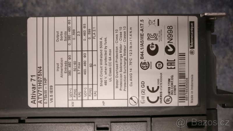 Měnič ATV71H075N4 0,75 kW - 2