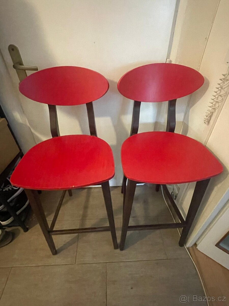 Barová židle červená 1ks - 2