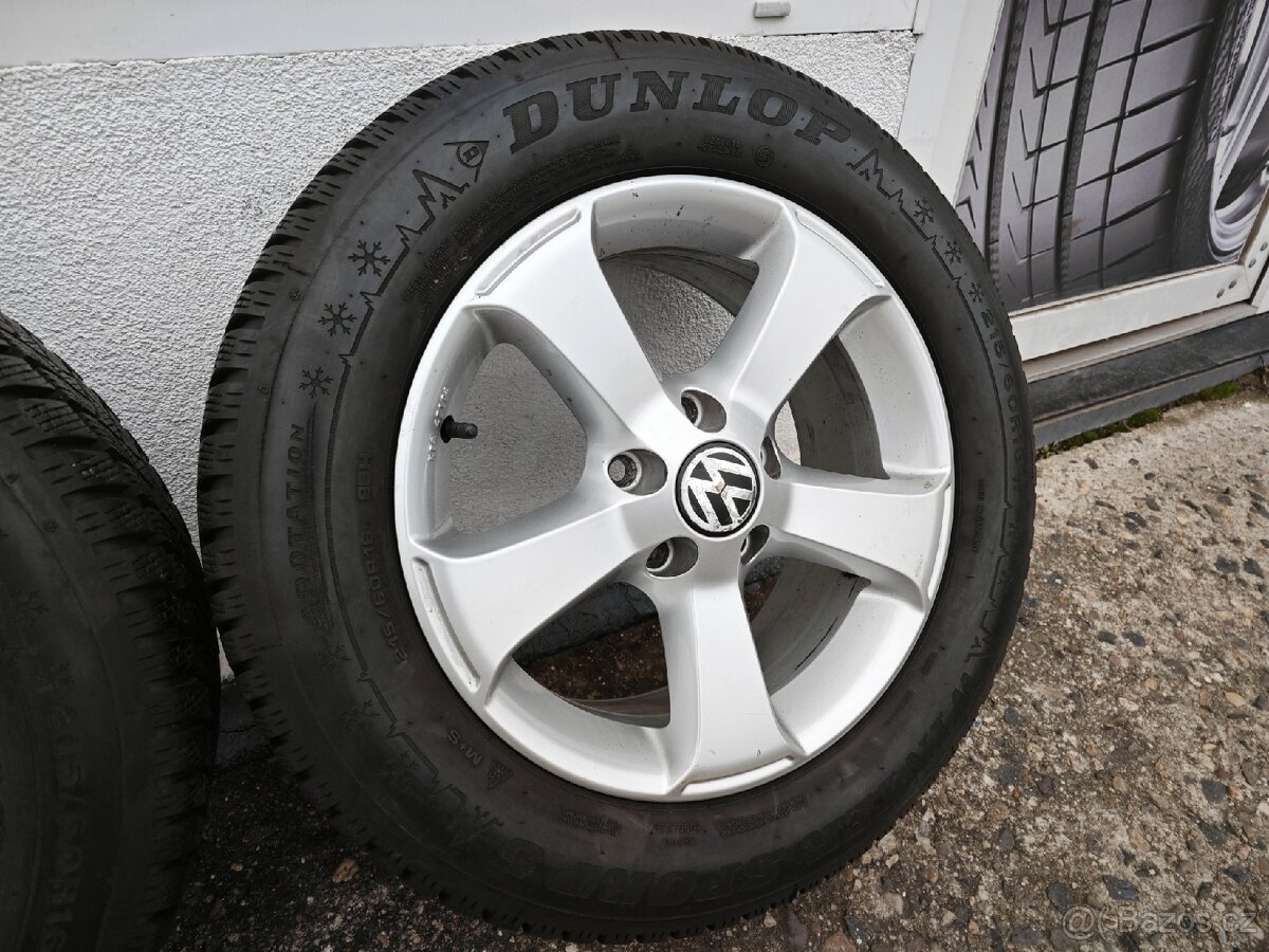 Alu Vw 5/112 R16 + 215/60 R16 zimní Dunlop - 2