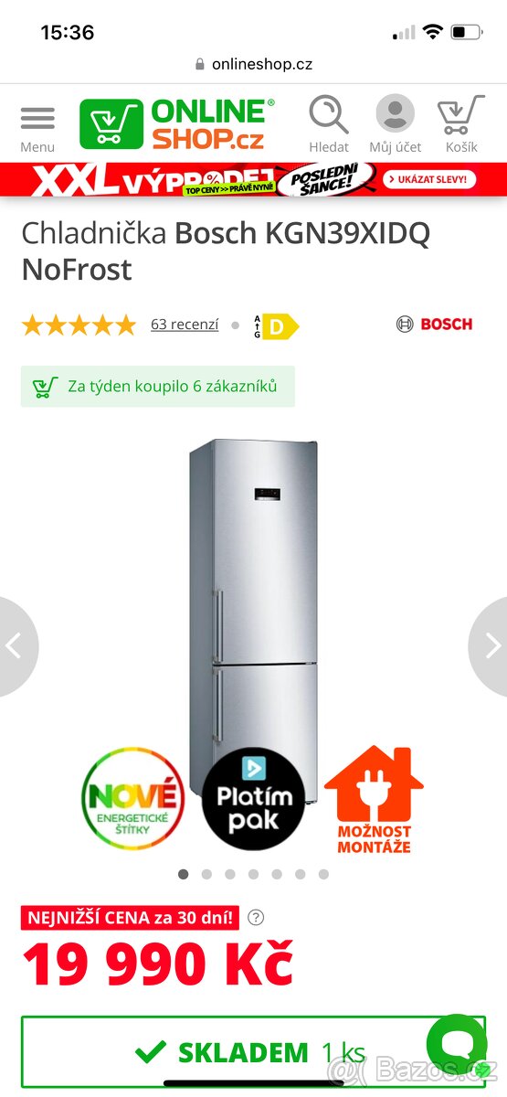 Lednička Bosch KGN39XIDQ NoFrost - 2