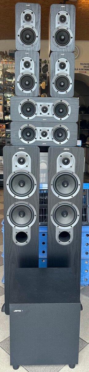 Prodám kvalitní sestavu reproduktorů orig. JAMO + Receiver. - 2