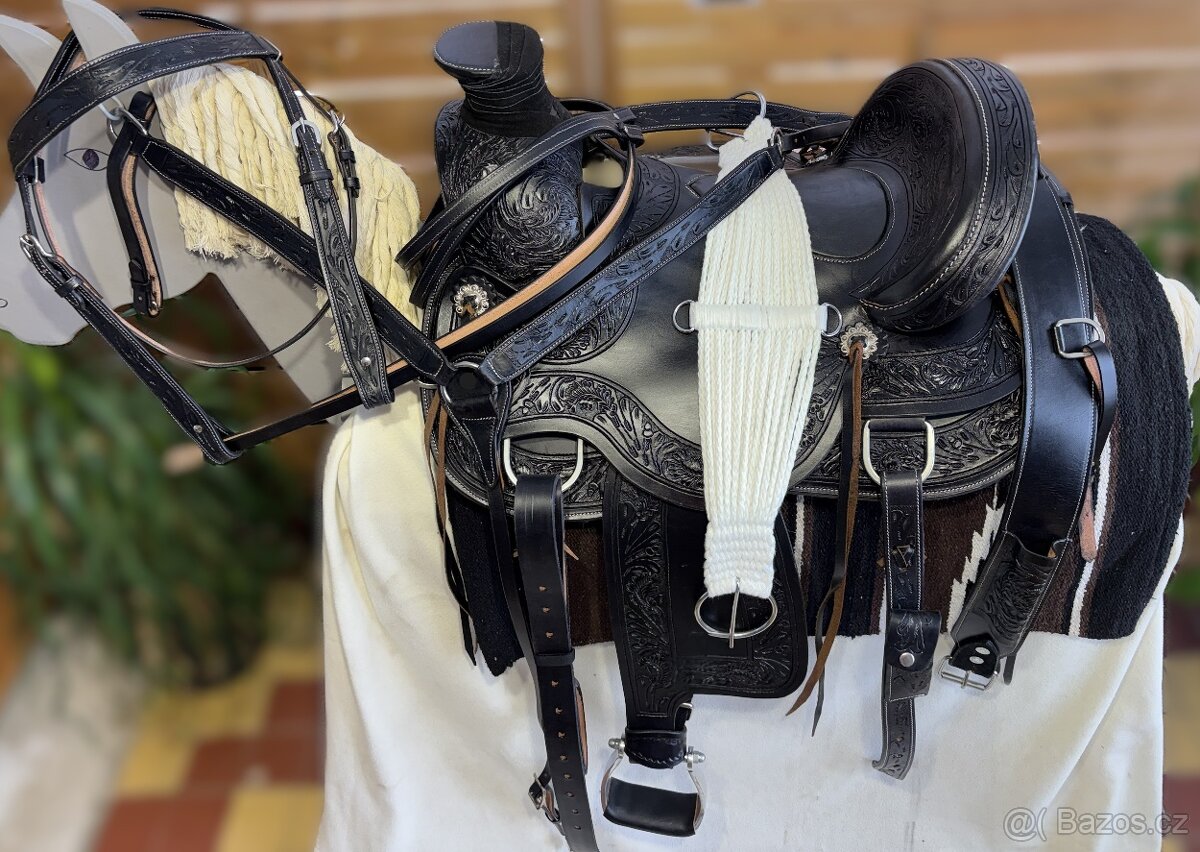 Westernový sedlový komplet 2) černý WADE - 2