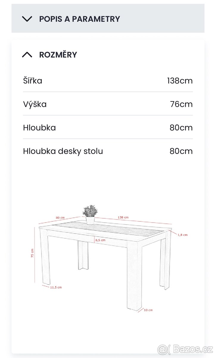 Jídelní set – stůl + 4 židle - 2