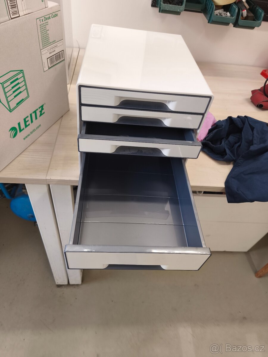 Zásuvkový box LEITZ WOW CUBE - bílo-šedý - 2