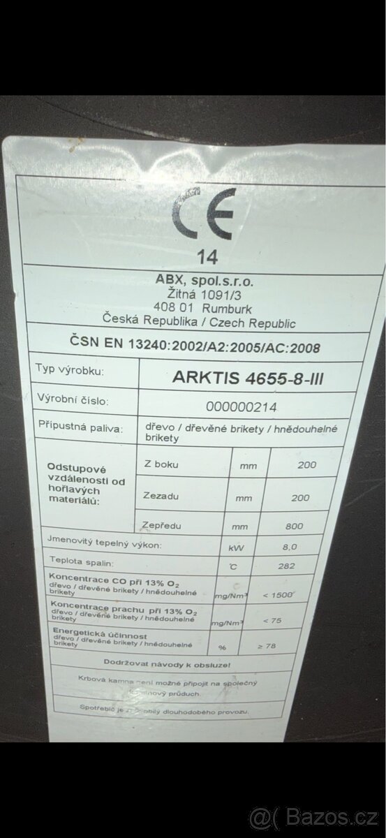 Kamna ABX Arktis 8 - 2