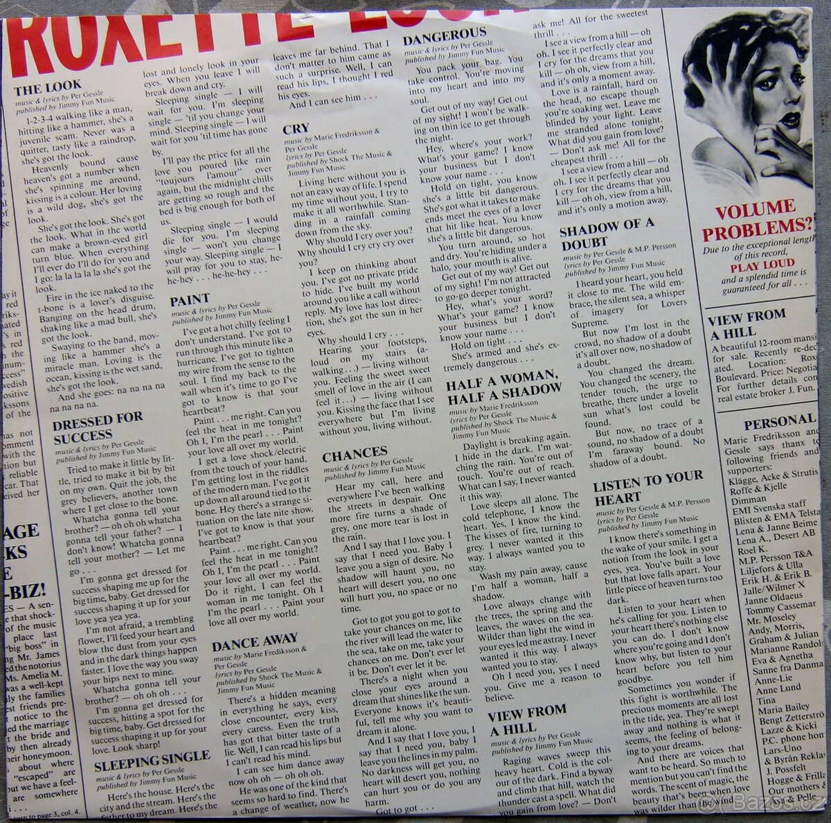 LP deska - Roxette - Look Sharp (Sweden press) - 2