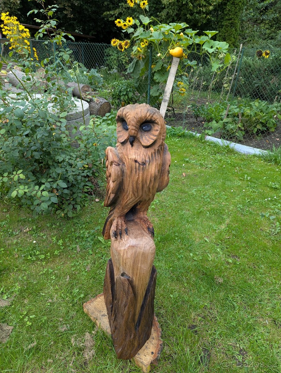 Dřevěná socha - sova - 2