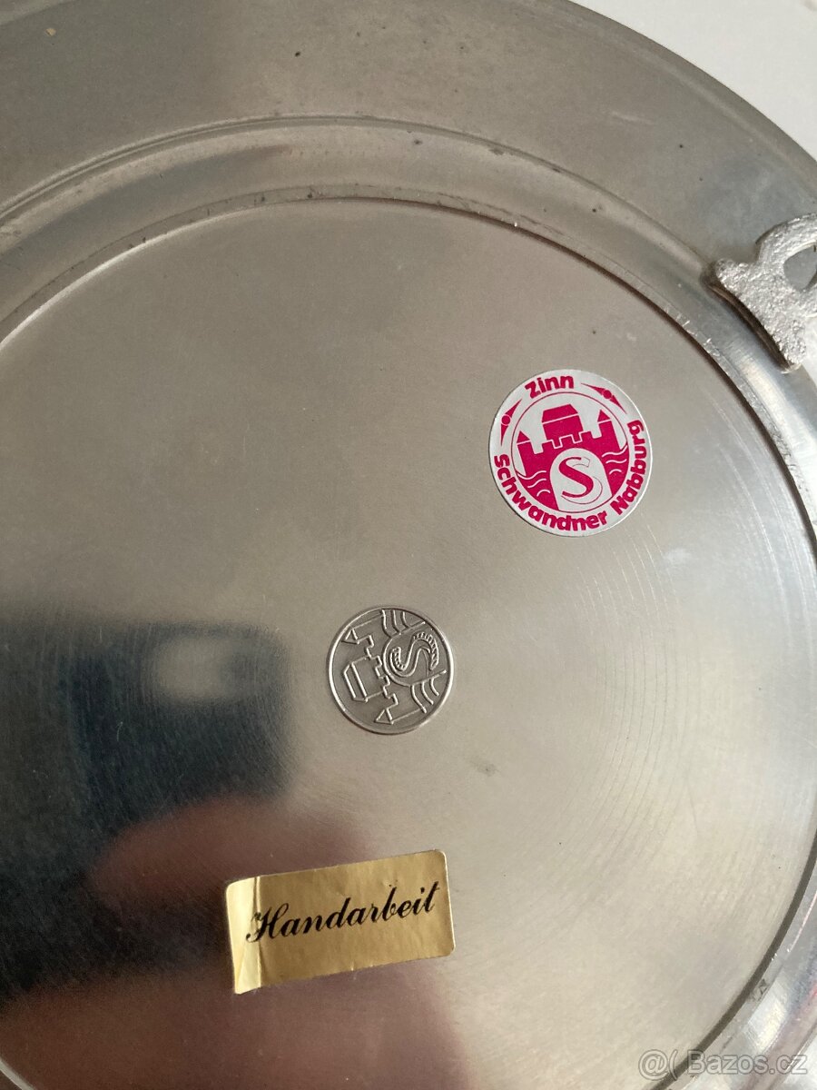 Talíř na stěnu, cínový - 2