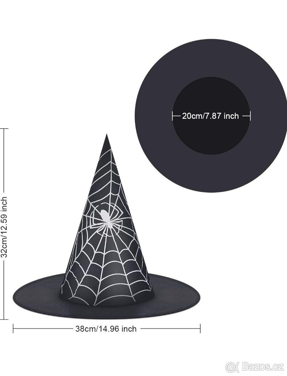 Sada šesti černých čarodějnických klobouků (nepoužité) - 2