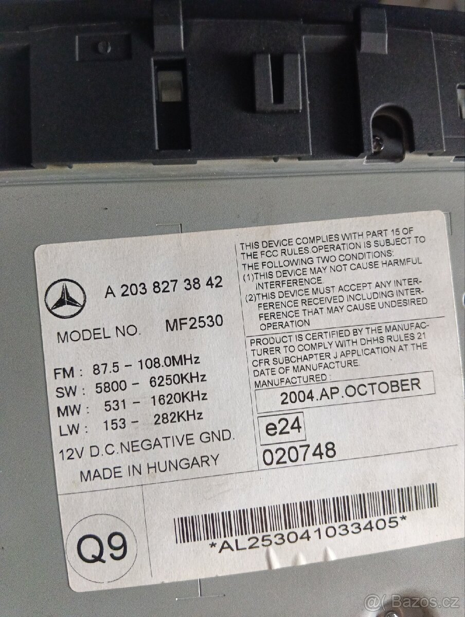 Autorádio Mercedes Třída C - 2