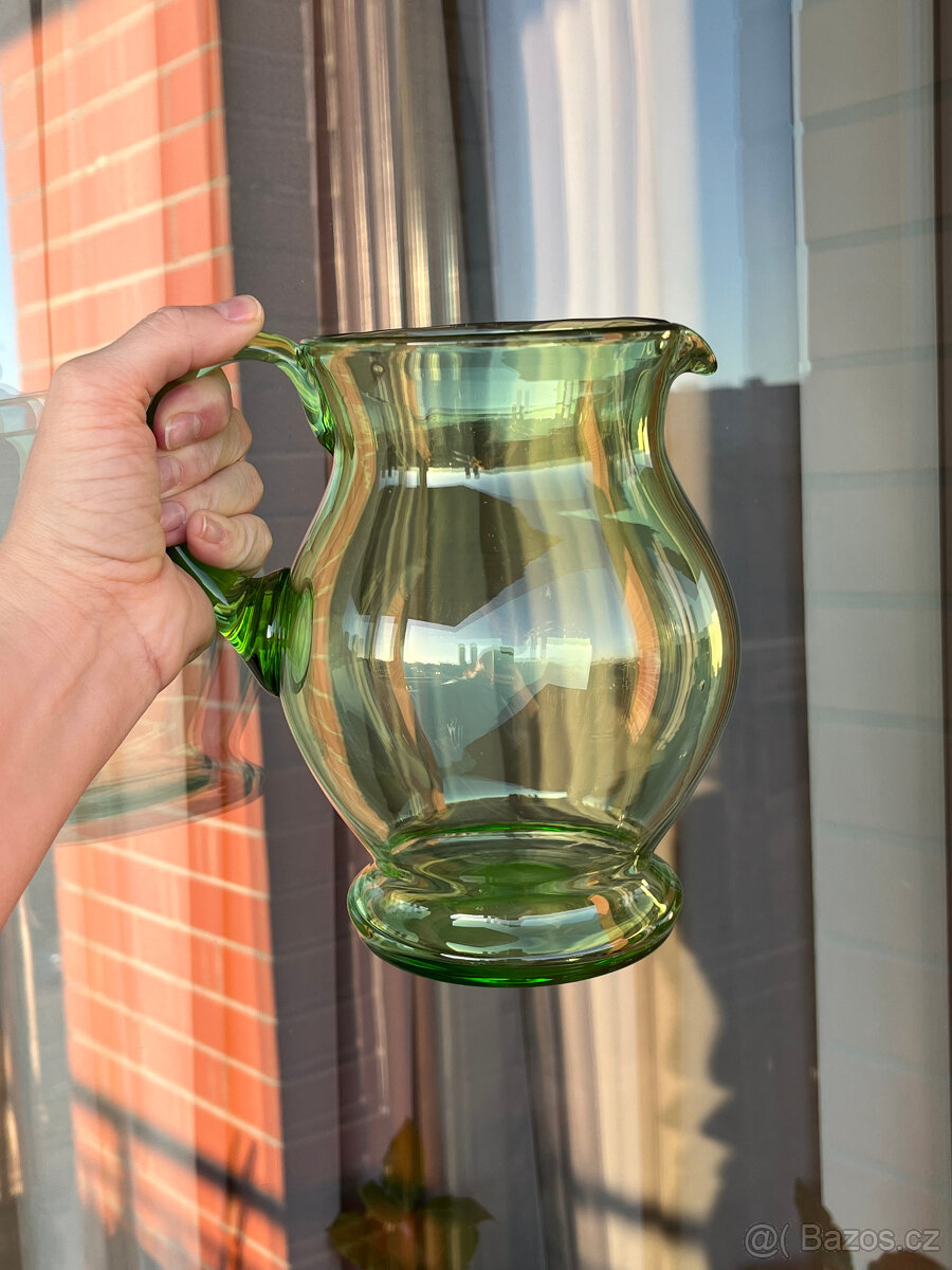 Retro džbán 1.7l, zelené sklo - 2