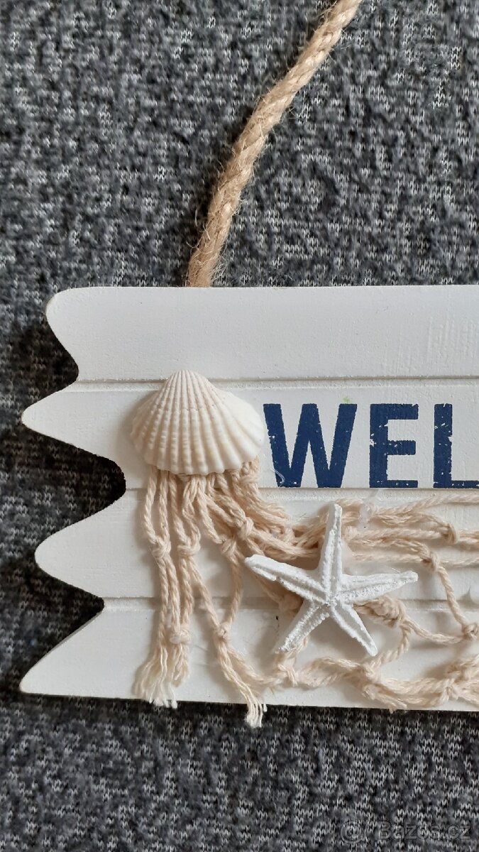 Dřevěná dekorace Welcome - 2