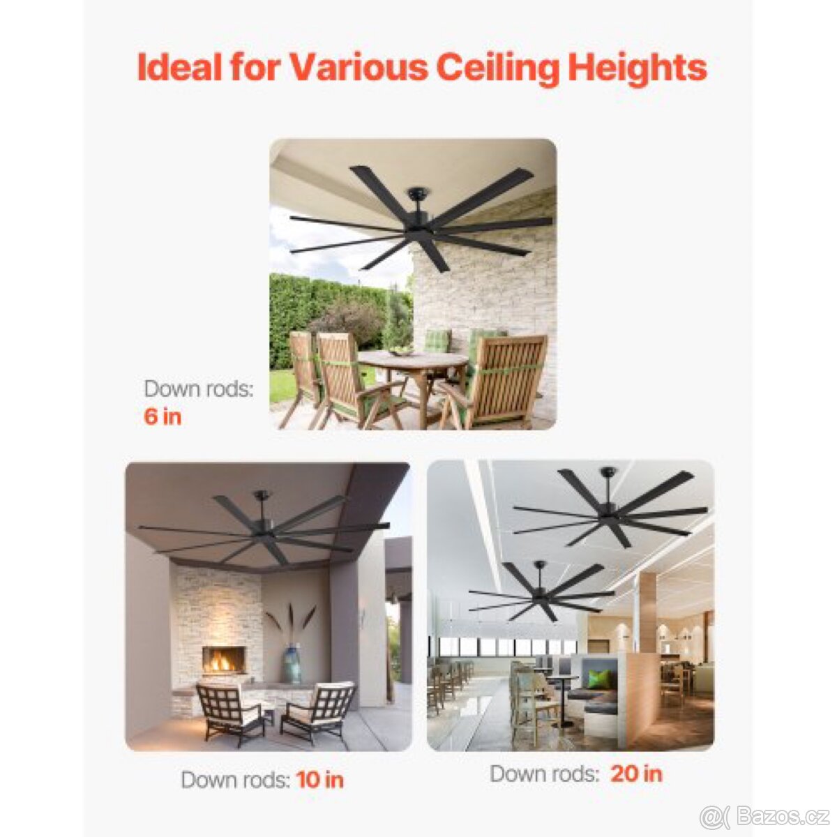 Stropní ventilátor Vevor 213cm - 2