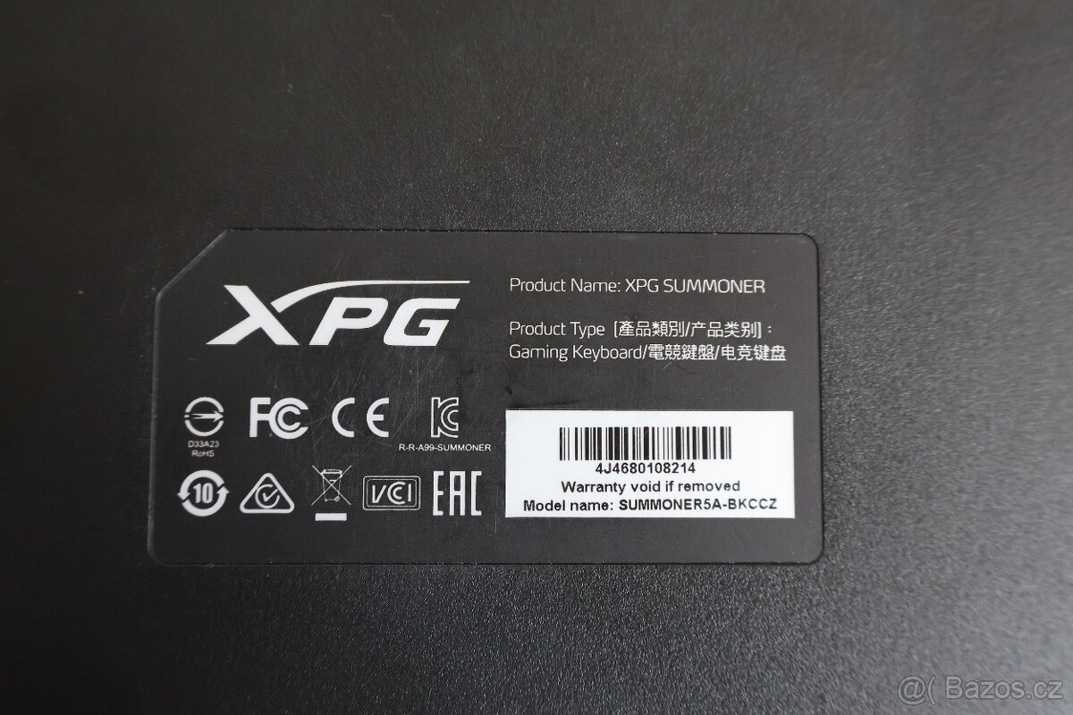 MECHANICKÁ KLÁVESNICE ADATA XPG SUMMONER 5A-BKCCZ, CZ - 2