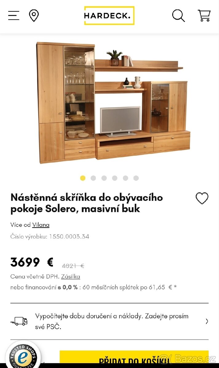 Luxusní masivní obývací stěna (dřevěná) - 2