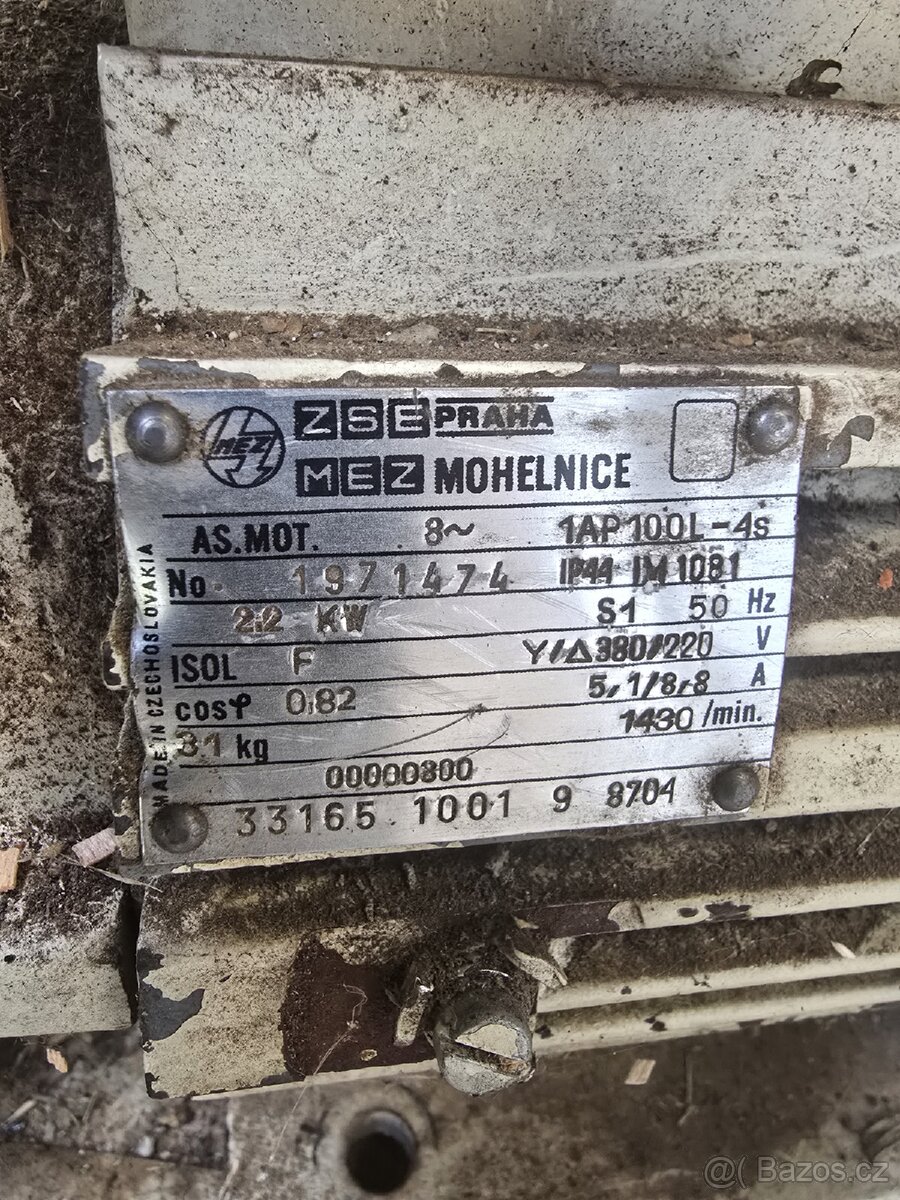 Starý motor MEZ Mohelnice 2,2 KW, 400 V - 2