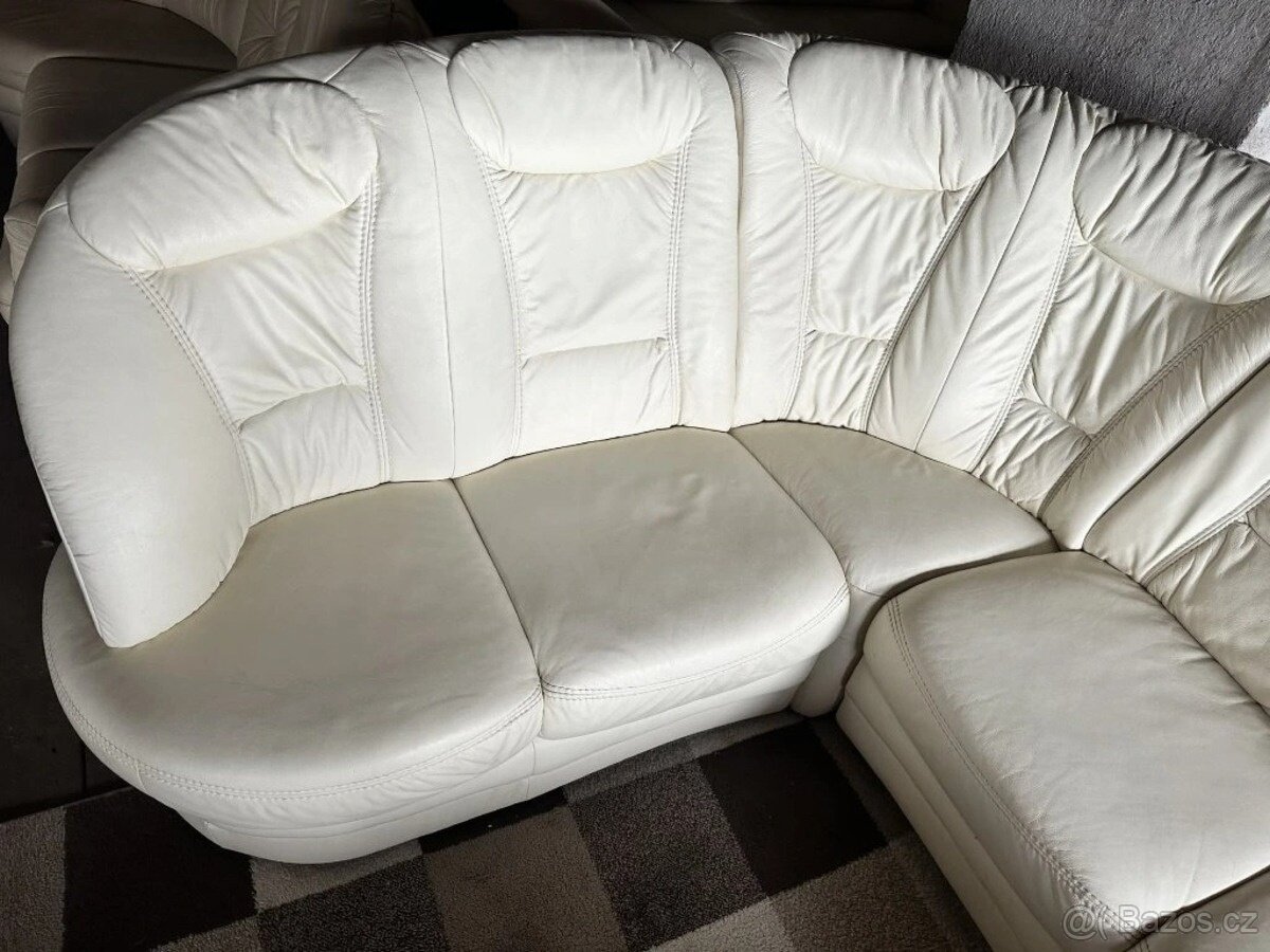 Luxusní rohová kožená sedací souprava, 2752 - 2