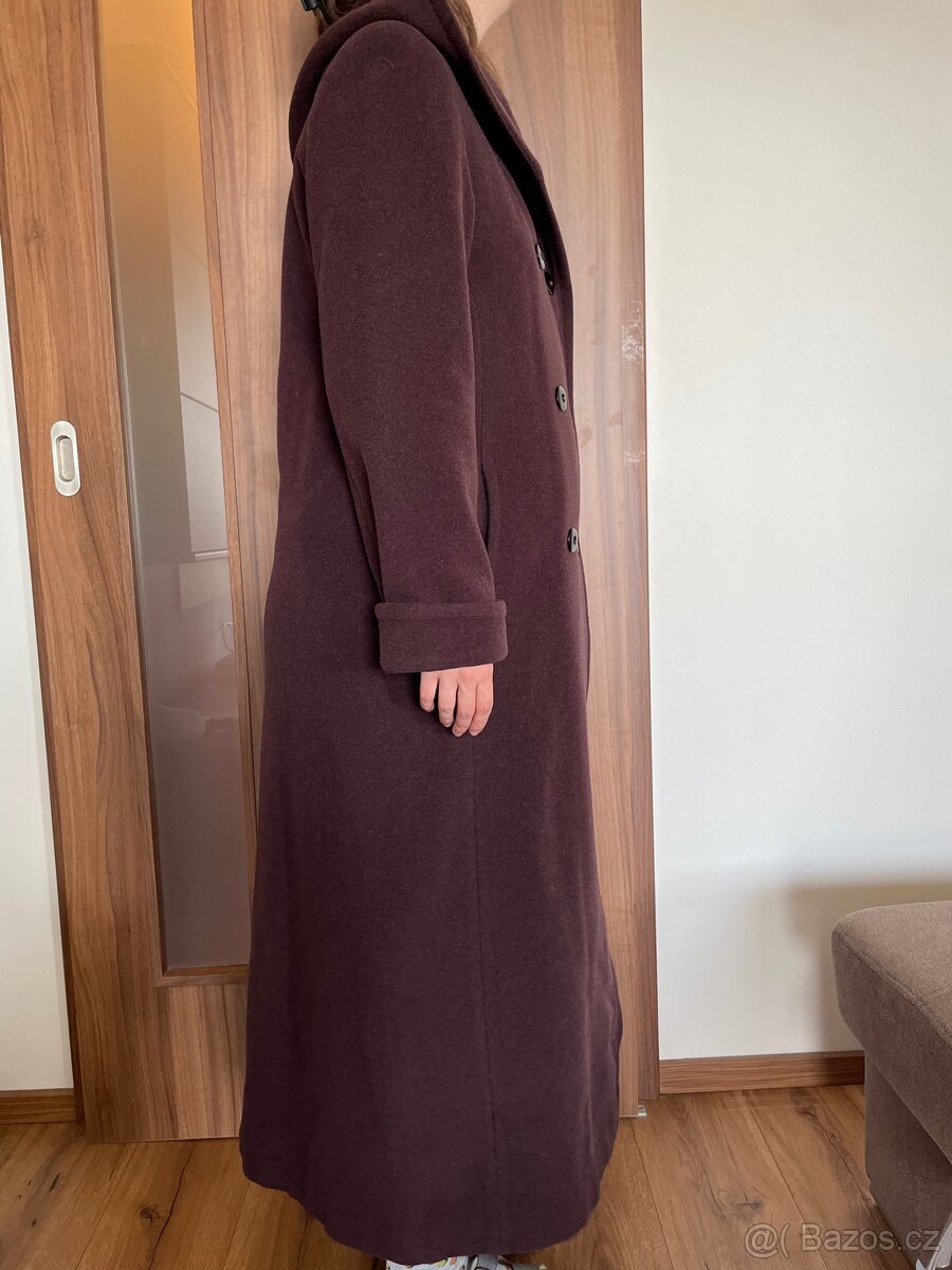 Dlouhý zimní kabát vlna, kašmír, polyester - 2