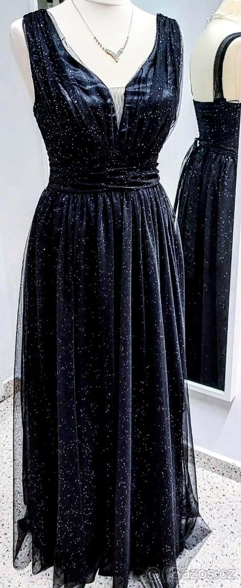 S-M NOVÉ plesové šaty TŘPYTIVÉ - 2