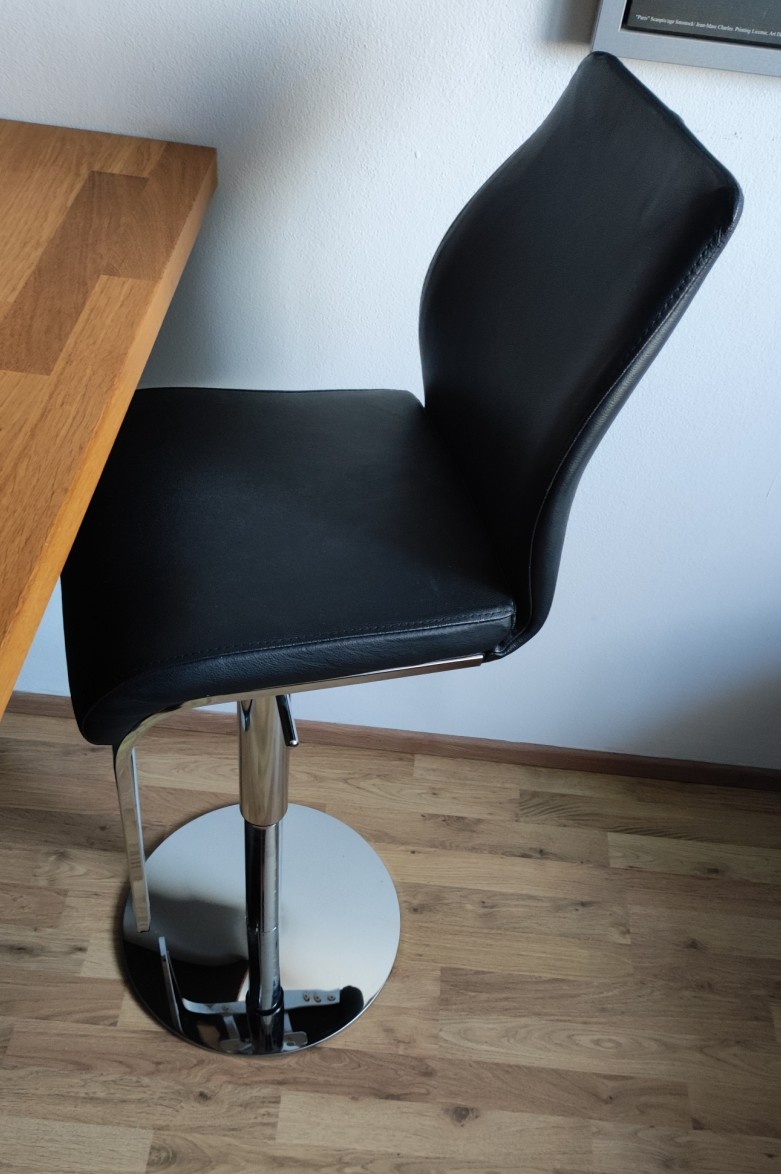 barová židle chrom/kůže - nepoškozené - 2