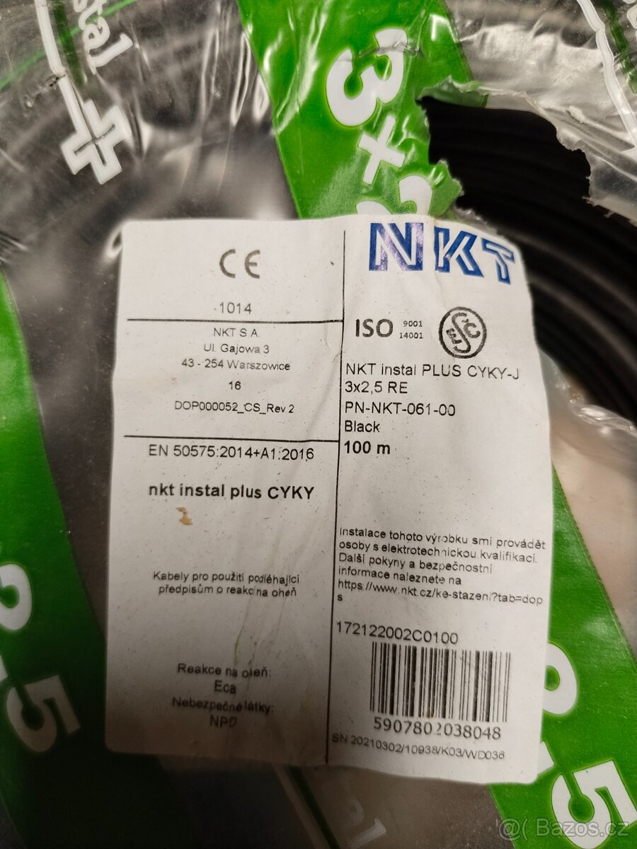 Kabel CYKY 3x2,5 J, klubo 100m - 2