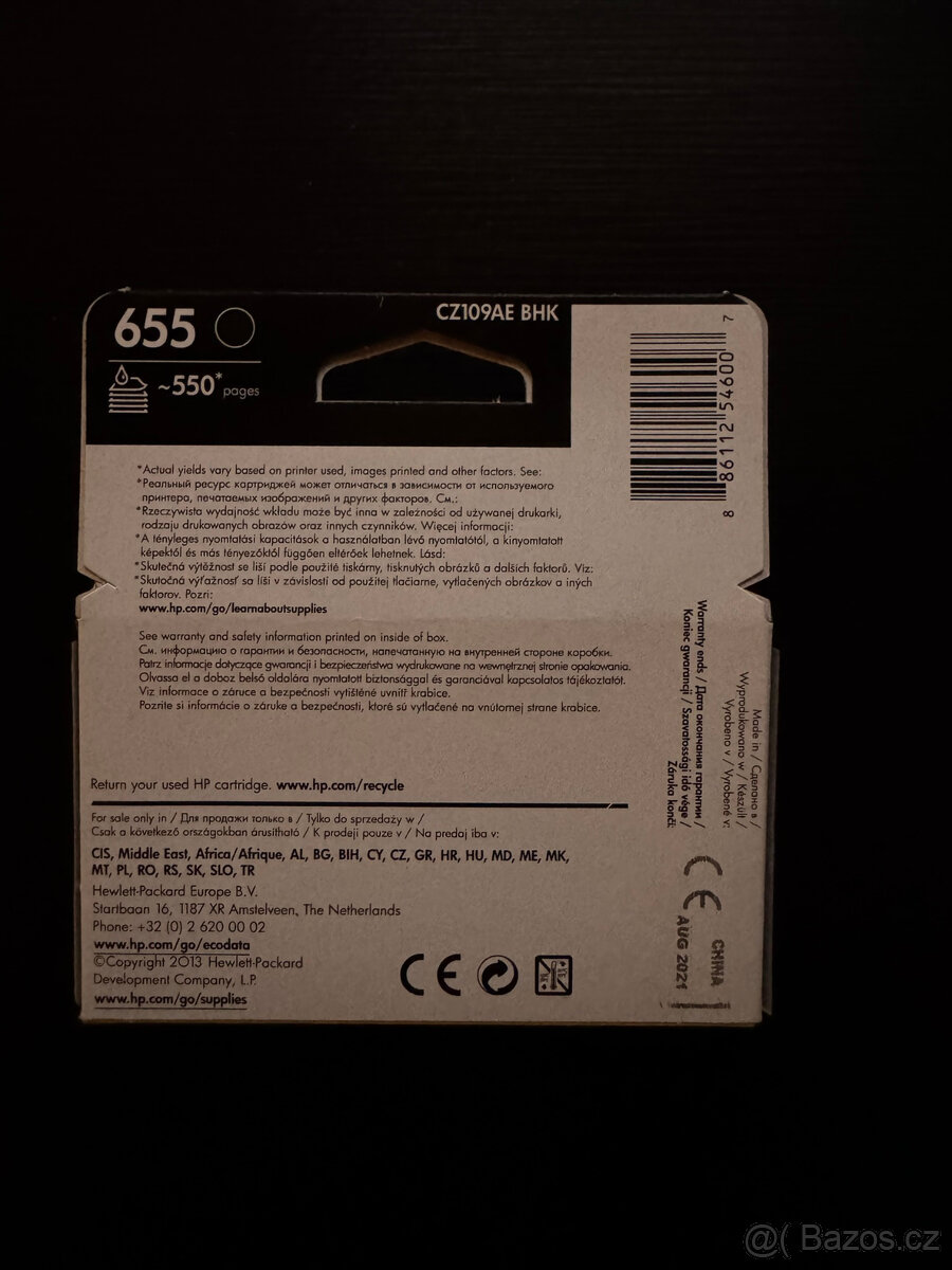 HP 655 CZ109AE černá - 2