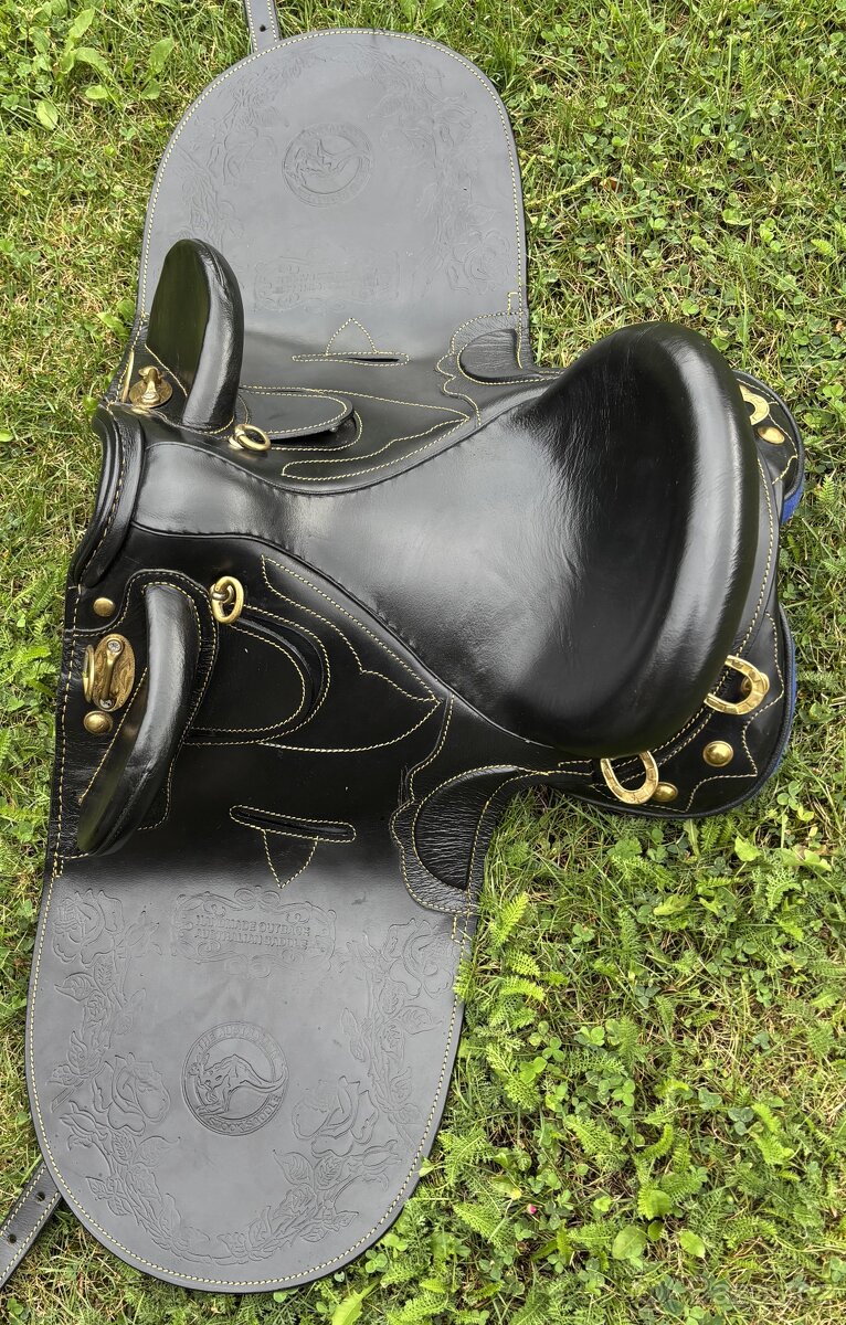 Australské sedlo bez hrušky černé krátké - 2