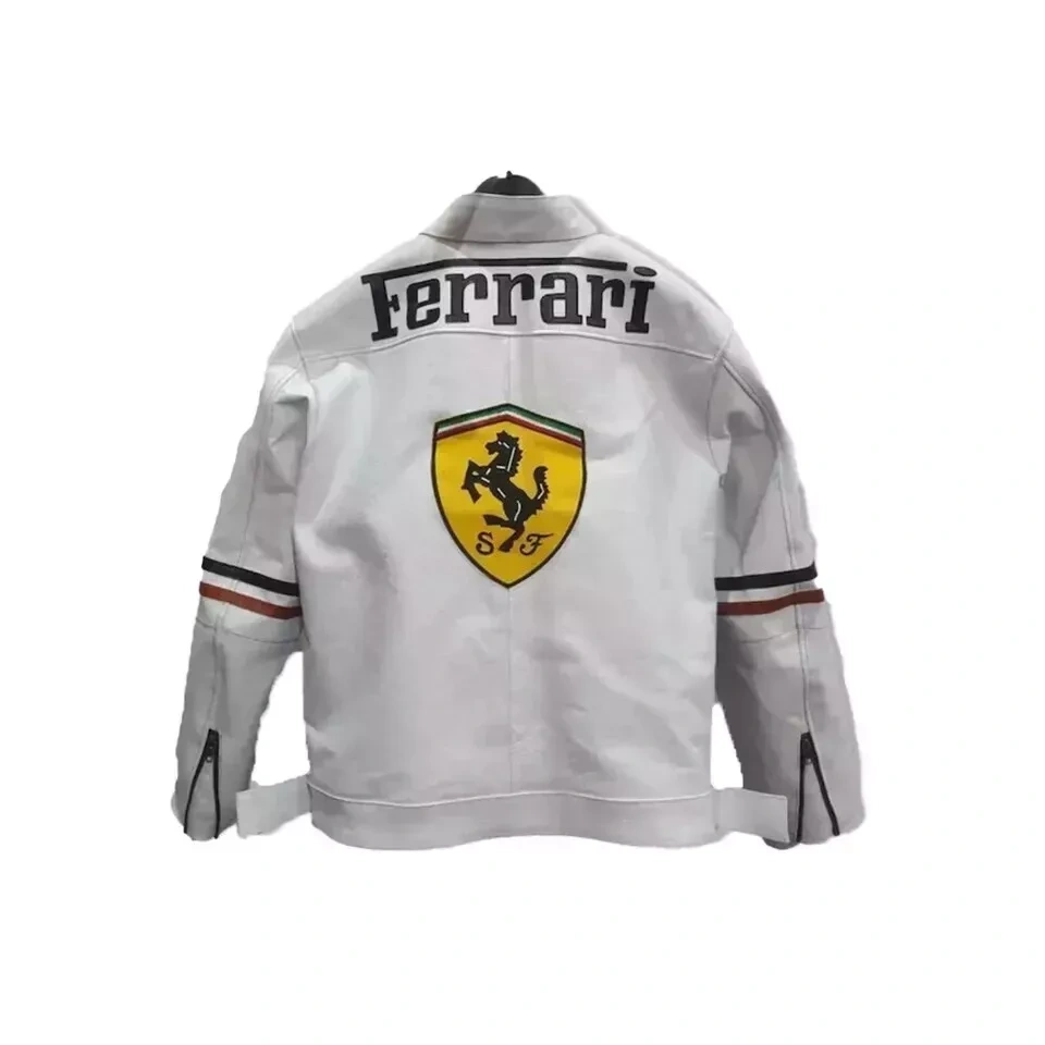 Ferrari Kožená Bunda Biela F1 Osobne I Poštou - 2
