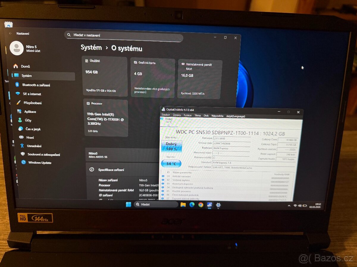 Herní notebook Acer Nitro 5 (AN515-56-59FL) černý - 2