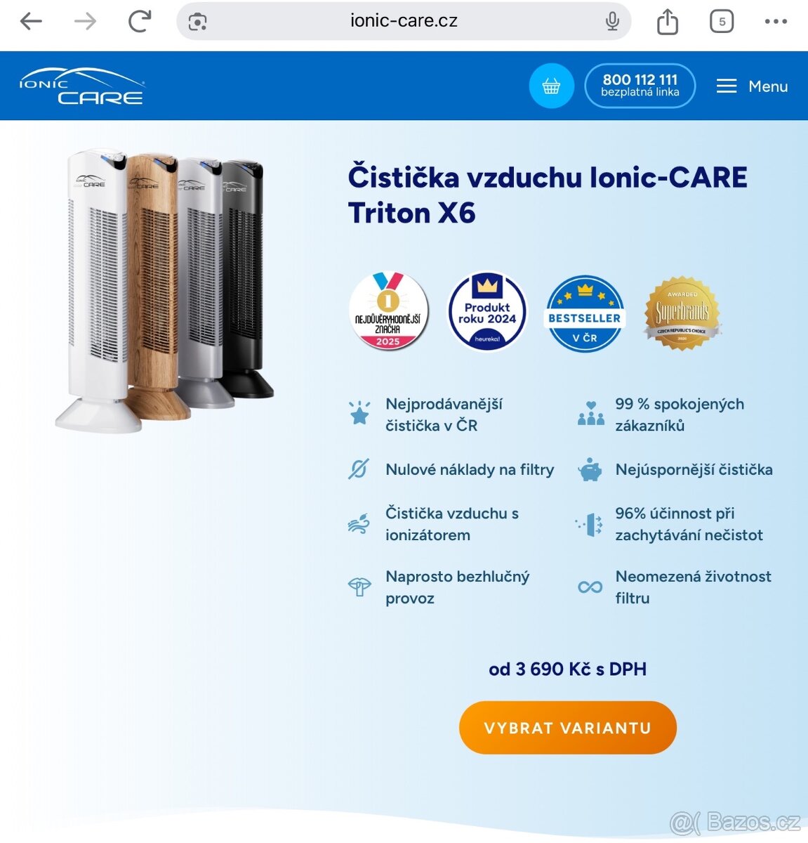 IONIC CARE ČISTIČKA VZDUCHU-IONIZER - 2