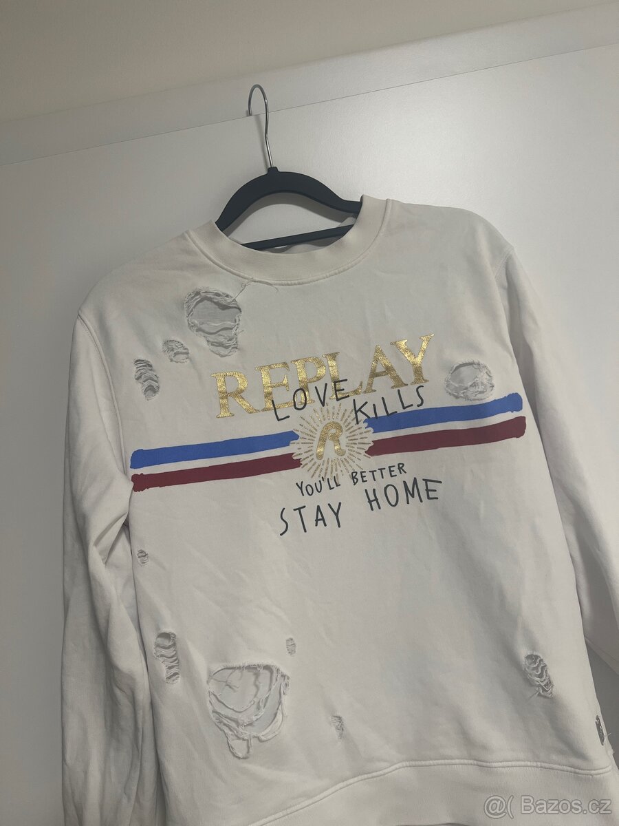 Bílá mikina Replay - 2