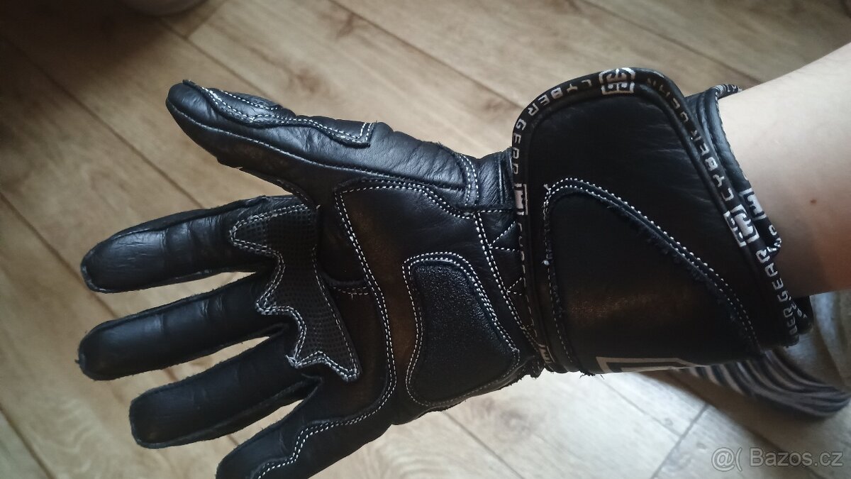 Kožené rukavice CYBER GEAR BULL, černé M - 2